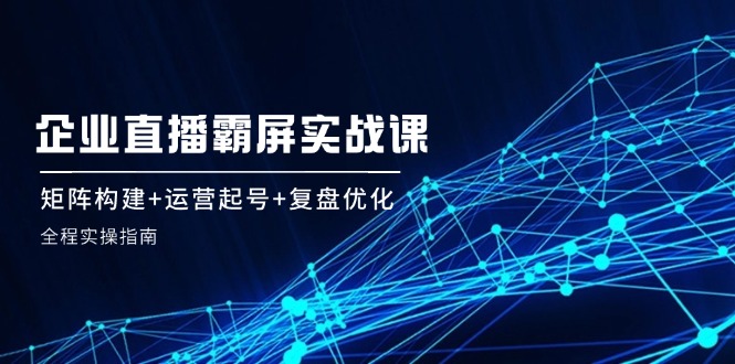 企业直播霸屏实战课：矩阵构建+运营起号+复盘优化，全程实操指南-创新Ovo