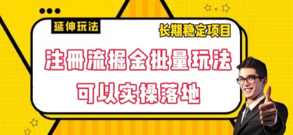 注册流掘金批量玩法，可以实操落地【揭秘】-创新Ovo