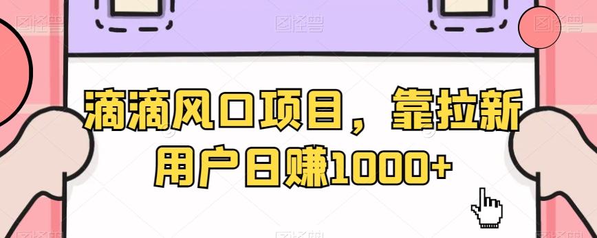滴滴风口项目，靠拉新用户日赚1000+-创新Ovo