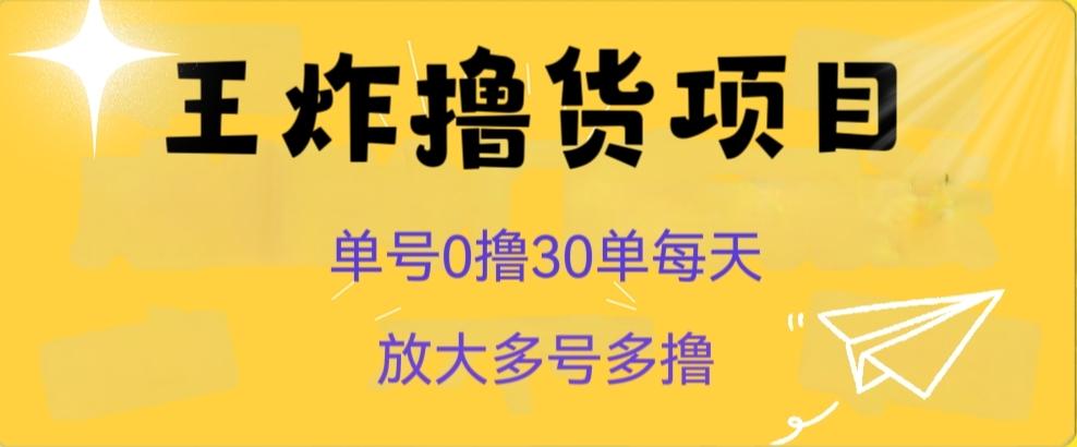 王炸撸货项目，单号0撸30单每天，多号多撸【揭秘】-创新Ovo