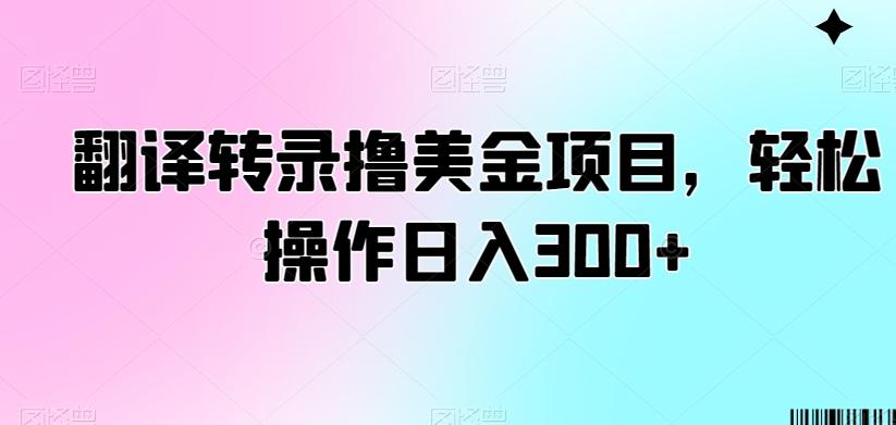 翻译转录撸美金项目，轻松操作日入300+【揭秘】-创新Ovo