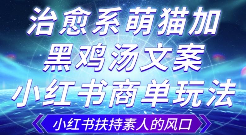 治愈系萌猫加+黑鸡汤文案，小红书商单玩法，3~10天涨到1000粉，一单200左右-创新Ovo