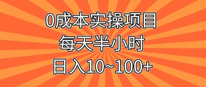 0成本实操项目，每天半小时，日入10~100+-创新Ovo