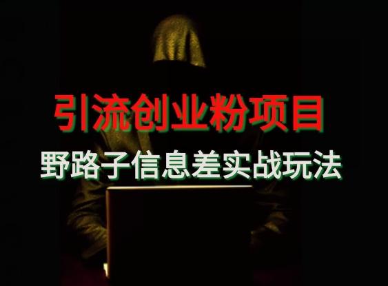 【引流创业粉】野路子信息差玩法实战教学-创新Ovo