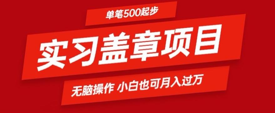 实习代盖章项目一单500起普通人可落地项目小白也可轻易上手-创新Ovo