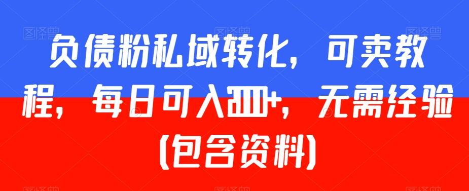 负债粉私域转化，可卖教程，每日可入2000+，无需经验（包含资料）【揭秘】-创新Ovo