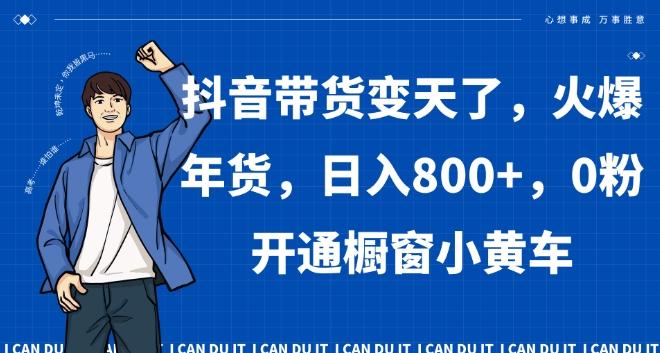 抖音带货变天了，火爆年货，日入800+，0粉开通橱窗小黄车【揭秘】-创新Ovo