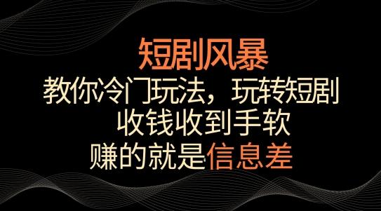 短剧风暴，教你冷门玩法，玩转短剧，收钱收到手软【揭秘】-创新Ovo