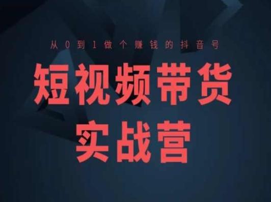 短视频带货实战营(高阶课)，从0到1做个赚钱的抖音号-创新Ovo