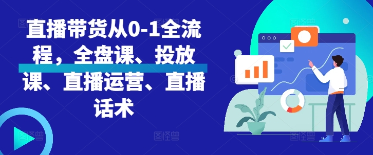 直播带货从0-1全流程，全盘课、投放课、直播运营、直播话术-创新Ovo