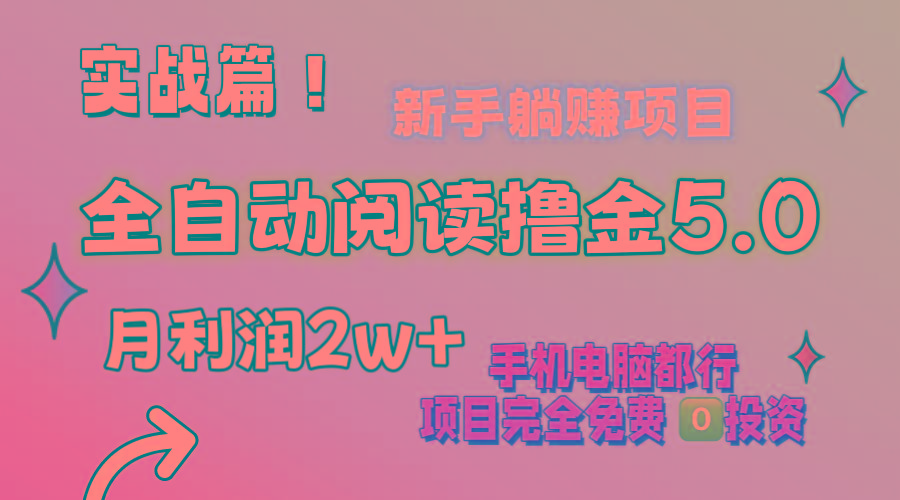 小说全自动阅读撸金5.0 操作简单 可批量操作 零门槛！小白无脑上手月入2w+-创新Ovo
