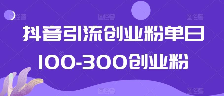 抖音引流创业粉单日100-300创业粉【揭秘】-创新Ovo