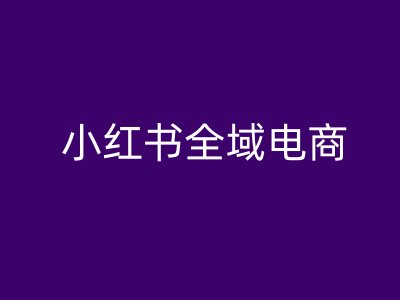 小红书全域电商，小红书电商教程-创新Ovo