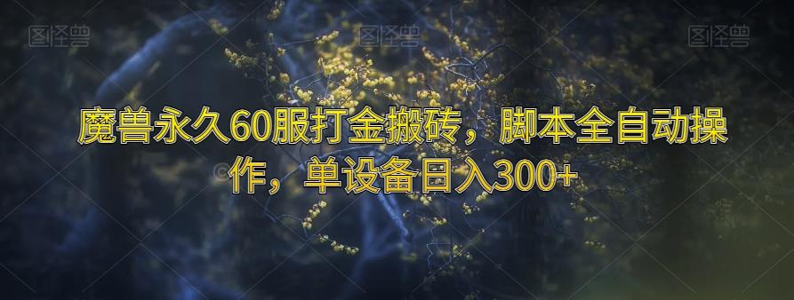 魔兽永久60服打金搬砖，脚本全自动操作，单设备日入300+【揭秘】-创新Ovo