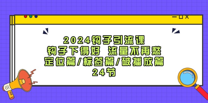 2024钩子引流课：钩子下得好流量不再愁，定位篇/标签篇/破播放篇/24节-创新Ovo