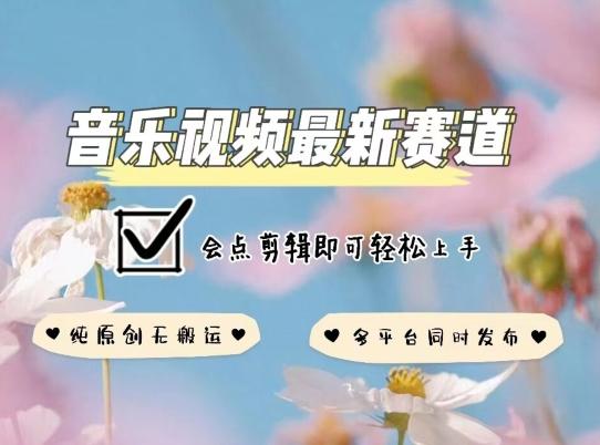 音乐视频赛道最新玩法，纯原创不违规，可所有平台同时发布，会点剪辑即可轻松拿捏【揭秘】-创新Ovo