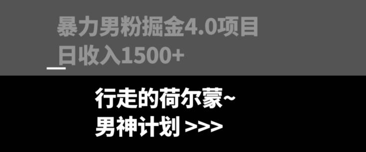 暴力男粉掘金4.0项目不违规不封号无脑复制单人操作日入1000+-创新Ovo