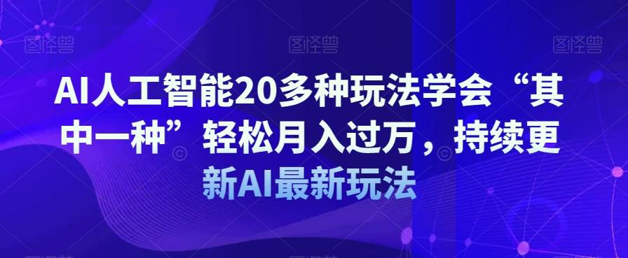 AI人工智能20多种玩法学会“其中一种”轻松月入过万，持续更新AI最新玩法-创新Ovo