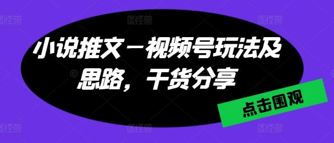小说推文—视频号玩法及思路，干货分享-创新Ovo