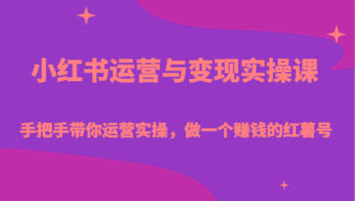 小红书运营与变现实操课-手把手带你运营实操，做一个赚钱的红薯号-创新Ovo