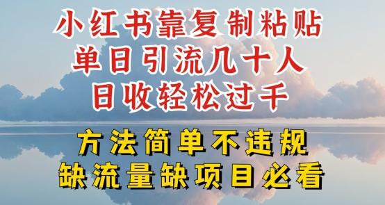 小红书靠复制粘贴单日引流几十人目收轻松过千，方法简单不违规【揭秘】-创新Ovo