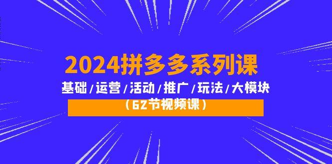 (10019期)2024拼多多系列课：基础/运营/活动/推广/玩法/大模块(62节视频课)-创新Ovo