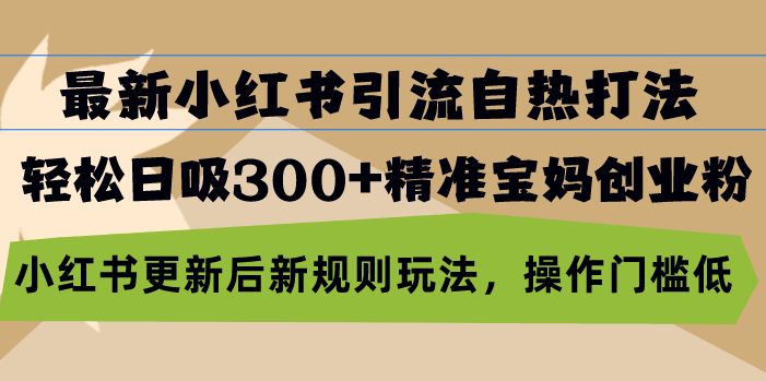 最新小红书引流自热打法，轻松日吸300+精准宝妈创业粉，小红书更新后新…-创新Ovo