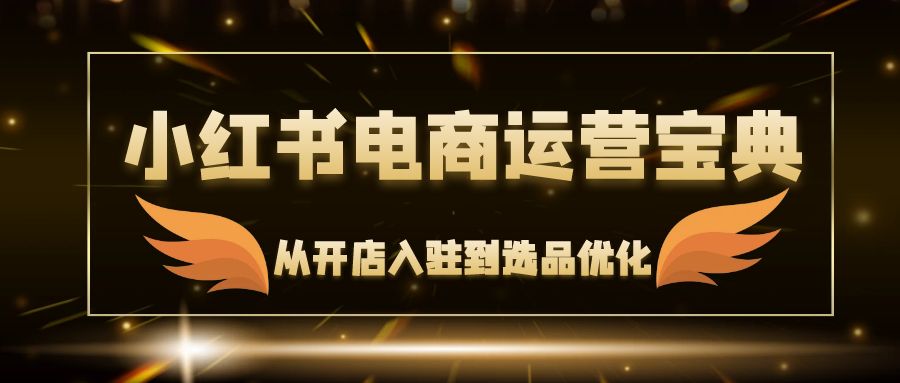 小红书电商运营宝典：从开店入驻到选品优化，一站式解决你的电商难题-创新Ovo