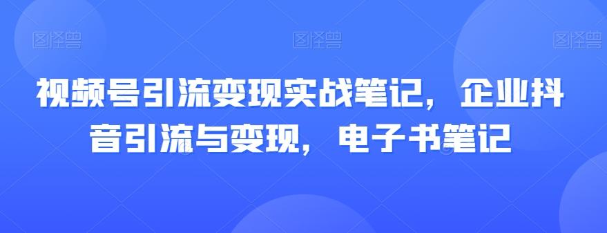 视频号引流变现实战笔记，企业抖音引流与变现，电子书笔记-创新Ovo