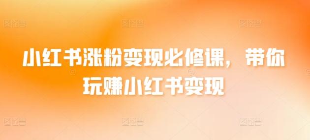 小红书涨粉变现必修课，带你玩赚小红书变现-创新Ovo