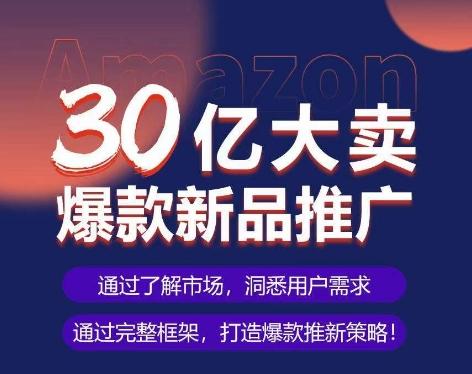 亚马逊·30亿大卖爆款新品推广，可复制、全程案例实操的爆款推新SOP-创新Ovo