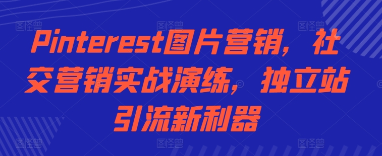 Pinterest图片营销，社交营销实战演练，独立站引流新利器-创新Ovo