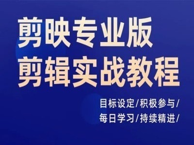 剪映专业版剪辑实战教程，目标设定/积极参与/每日学习/持续精进-创新Ovo