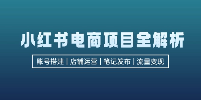 小红书电商项目全解析，包括账号搭建、店铺运营、笔记发布  实现流量变现-创新Ovo