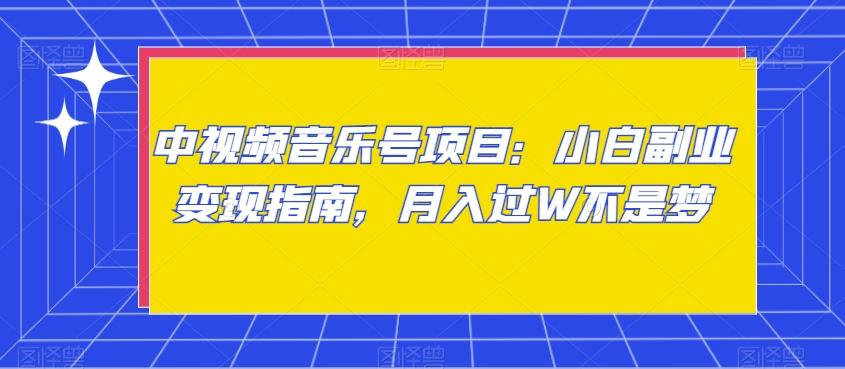 中视频音乐号项目：小白副业变现指南，月入过W不是梦【揭秘】-创新Ovo