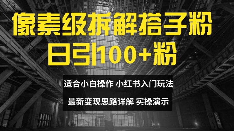 像素级拆解搭子粉，日引100+，小白看完可上手，最新变现思路详解【揭秘】-创新Ovo