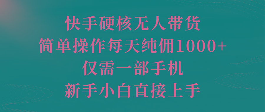 (9861期)快手硬核无人带货，简单操作每天纯佣1000+,仅需一部手机，新手小白直接上手-创新Ovo