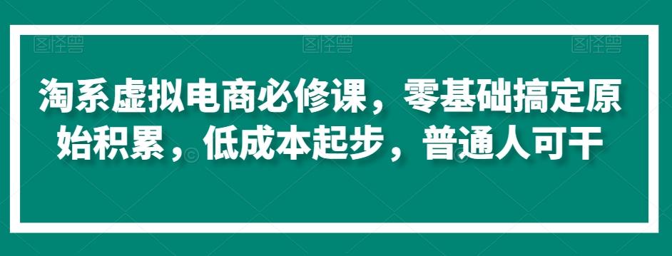 淘系虚拟电商必修课，零基础搞定原始积累，低成本起步，普通人可干-创新Ovo