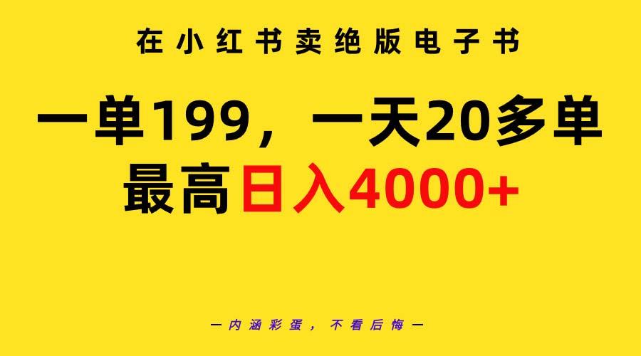 (9401期)在小红书卖绝版电子书，一单199 一天最多搞20多单，最高日入4000+教程+资料-创新Ovo