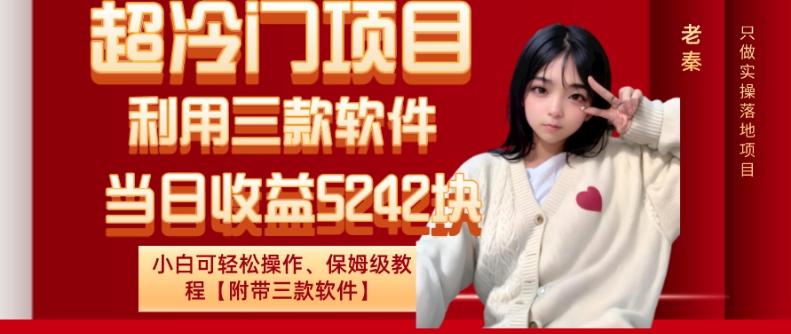 超冷门项目、利用三款软件、当日收益5242块、小白可轻松操作、保姆级教程【附带三款软件】-创新Ovo