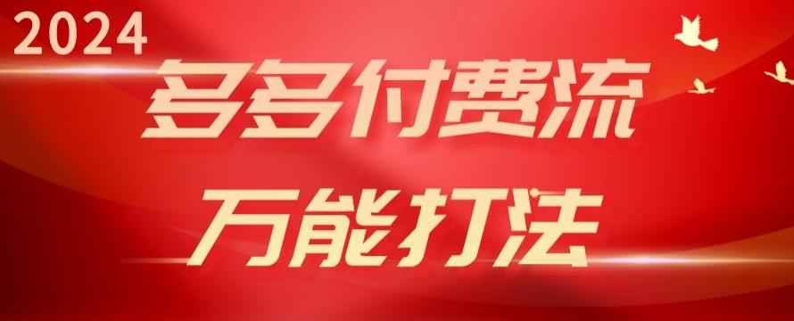 2024多多付费流万能打法、强付费起爆、流量逻辑、高转化、高投产【揭秘】-创新Ovo