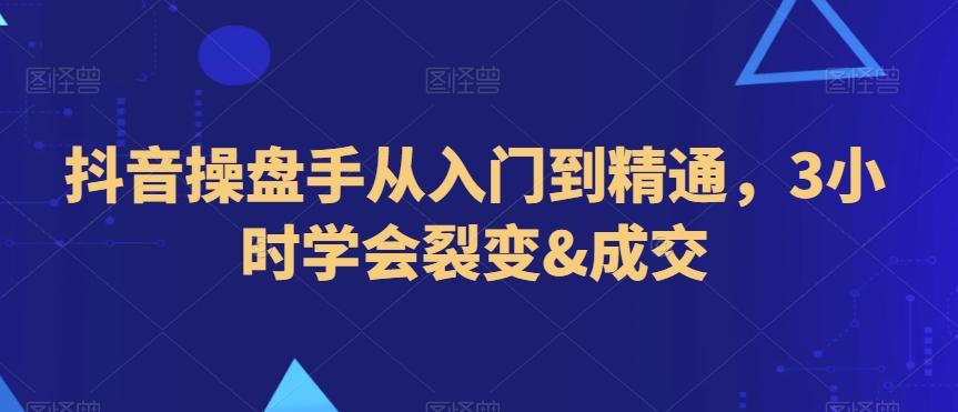 抖音操盘手从入门到精通，3小时学会裂变&成交-创新Ovo