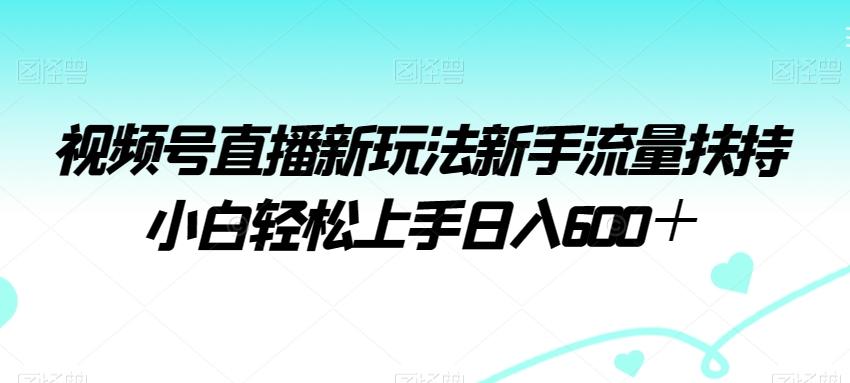 视频号直播新玩法新手流量扶持小白轻松上手日入600＋【揭秘】-创新Ovo