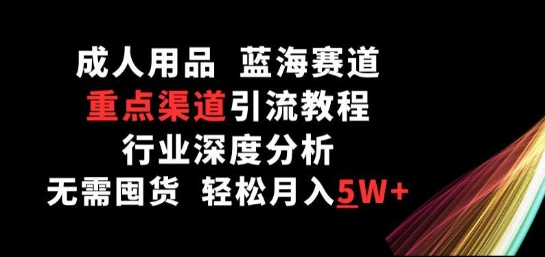 成人用品，蓝海赛道，重点渠道引流教程，行业深度分析，无需囤货，轻松月入5W+【揭秘】-创新Ovo
