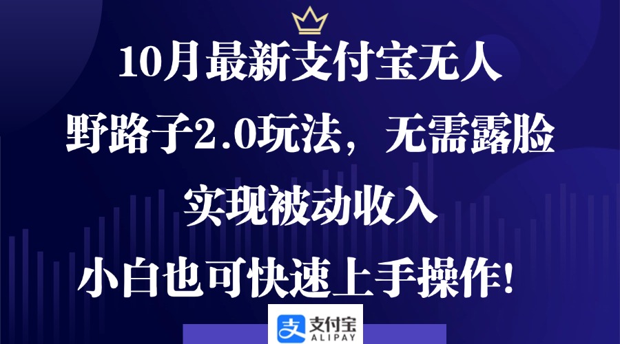 10月最新支付宝无人野路子2.0玩法，无需露脸，实现被动收入，小白也可…-创新Ovo