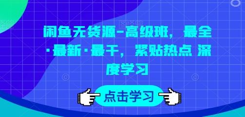 闲鱼无货源-高级班，最全·最新·最干，紧贴热点 深度学习-创新Ovo
