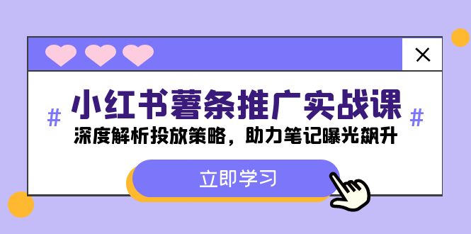 小红书-薯条推广实战课：深度解析投放策略，助力笔记曝光飙升-创新Ovo