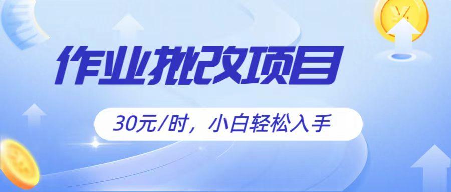 作业批改项目30元/时，简单小白轻松入手，非常适合兼职-创新Ovo