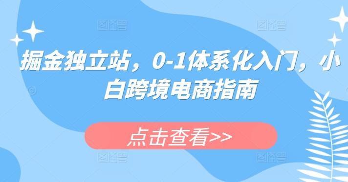 掘金独立站，0-1体系化入门，小白跨境电商指南-创新Ovo