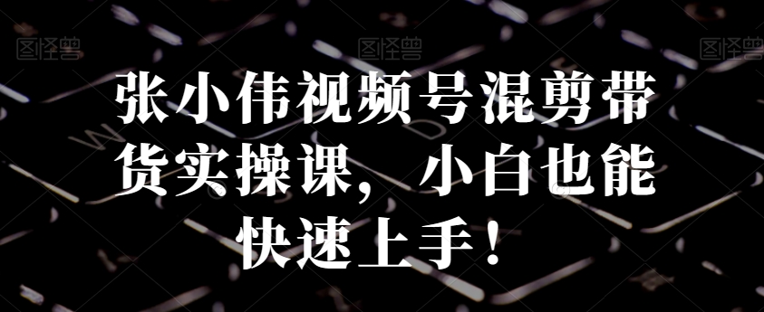 张小伟视频号混剪带货实操课，小白也能快速上手！-创新Ovo